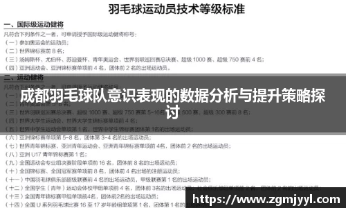 成都羽毛球队意识表现的数据分析与提升策略探讨